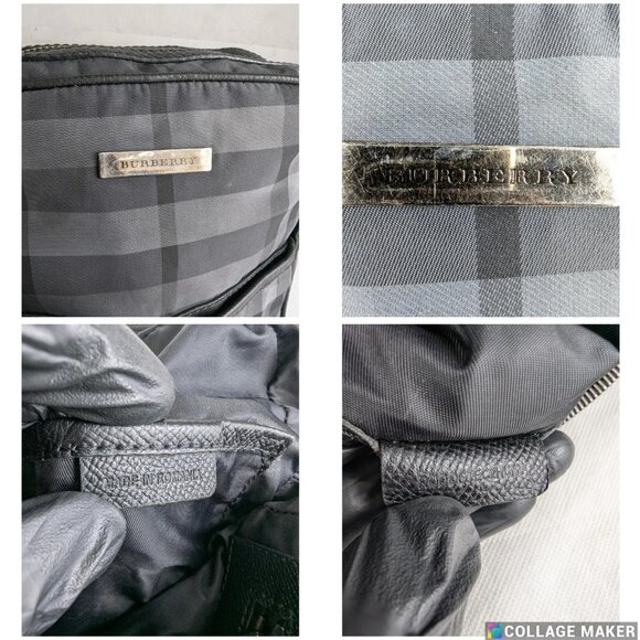 Authentic Burberry Nova Check Black/Gray Manor Crossbody Bag Made in Romania - Picture 8 of 11